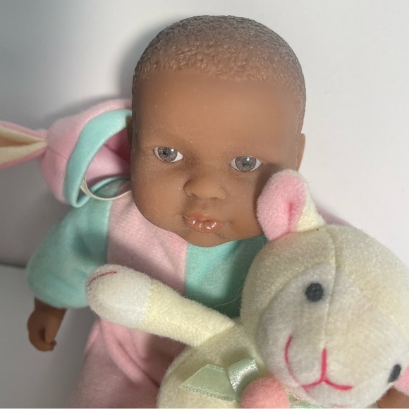 NWOT 8" Soft Body Baby Lamb Hat Suffed Lamb Pastel Outfit - Picture 3 of 5